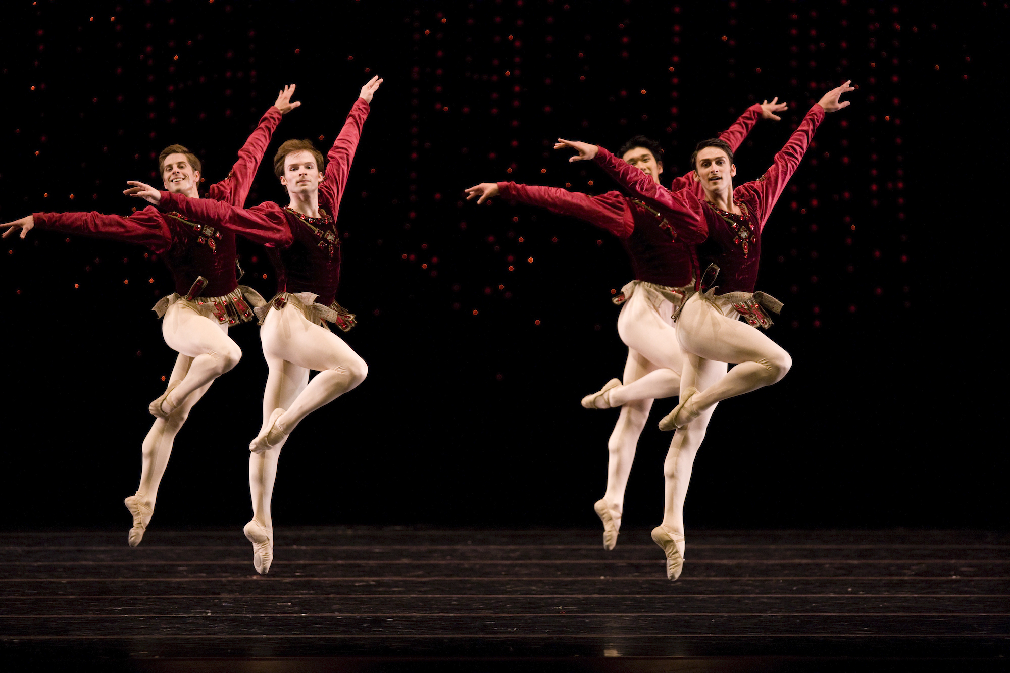 San Francisco Ballet in Balanchine's Rubies. (Choreography by George Balanchine © The Balanchine Trust; Photo © Erik Tomasson)